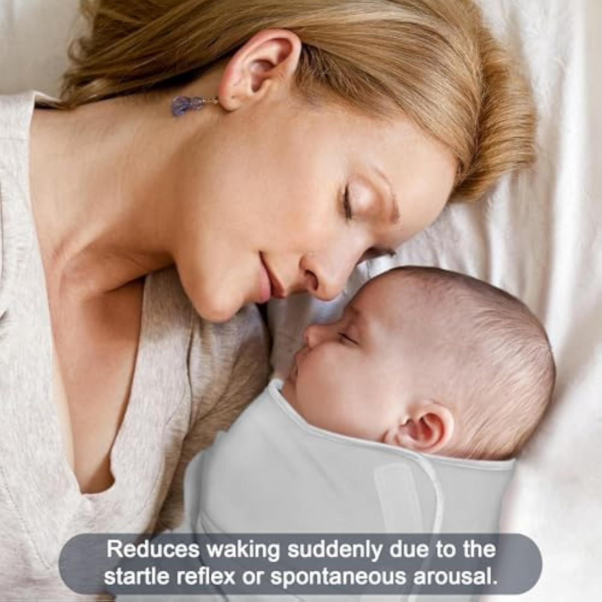 Soft Stretchable Baby Blankets, Adjustable Swaddle Wrap, Grey